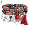 4Pcs/Set Bohemia Style Wing Beads Bracelet Women Bangle Jewelry Party Gift