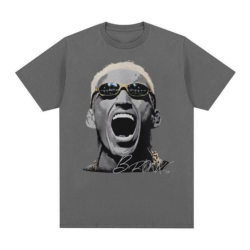 2025-26 Hot-selling Charles Oliveira Retro Graphic T-shirt Unisex Fashion Harajuku T-shirt Men's Casual O-neck Cotton Top...