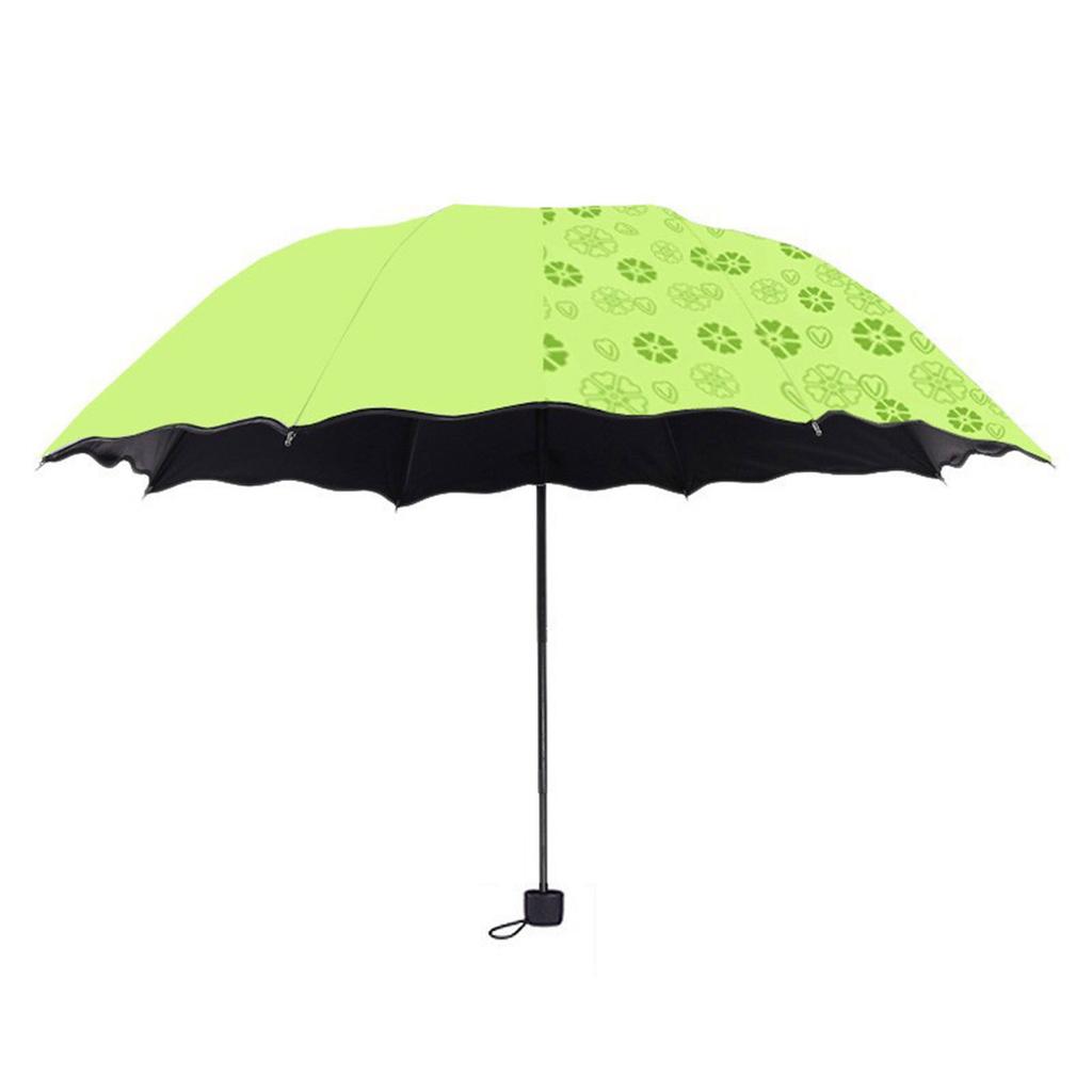 Portable Manual Folding Umbrella Flowering Umbrella In Water Black Coated Rainy Sun Umbrella 3 Folding Sun Protections