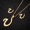 English Letter Necklace & Earring Set: Fashionable Jewelry for Women