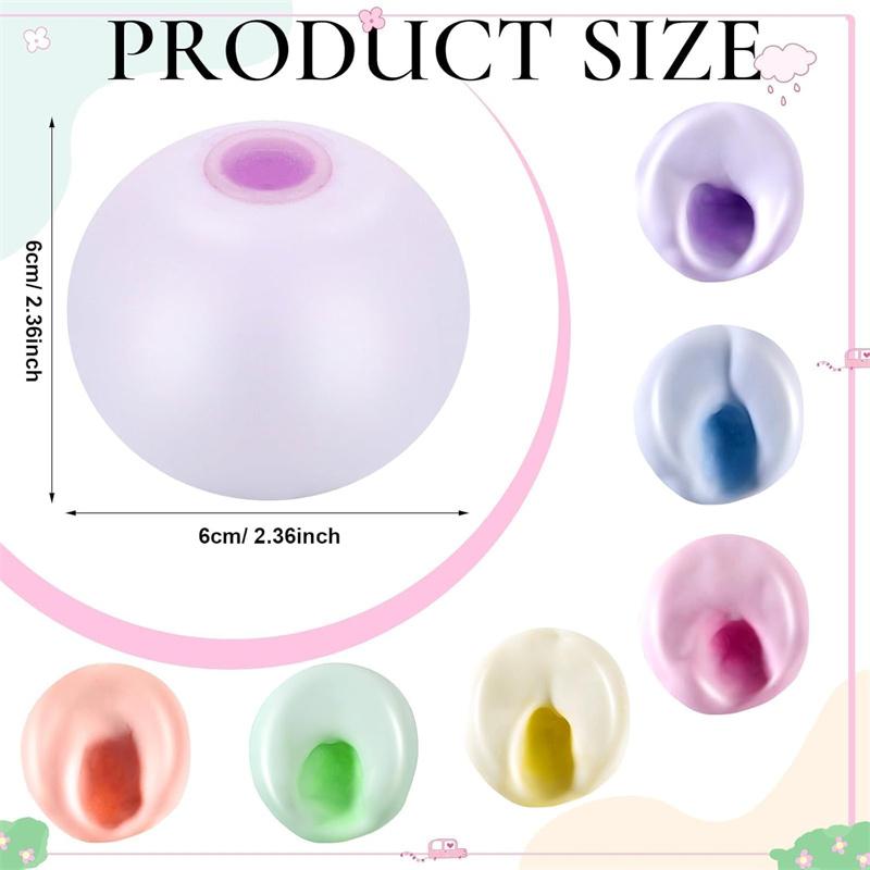 6cm/2.36inch Squishies Stress Balls Rainbow Glutinous Ball Shapeable Vacuum Stress Ball Handmade Squeeze Fidget Toy Party Favors