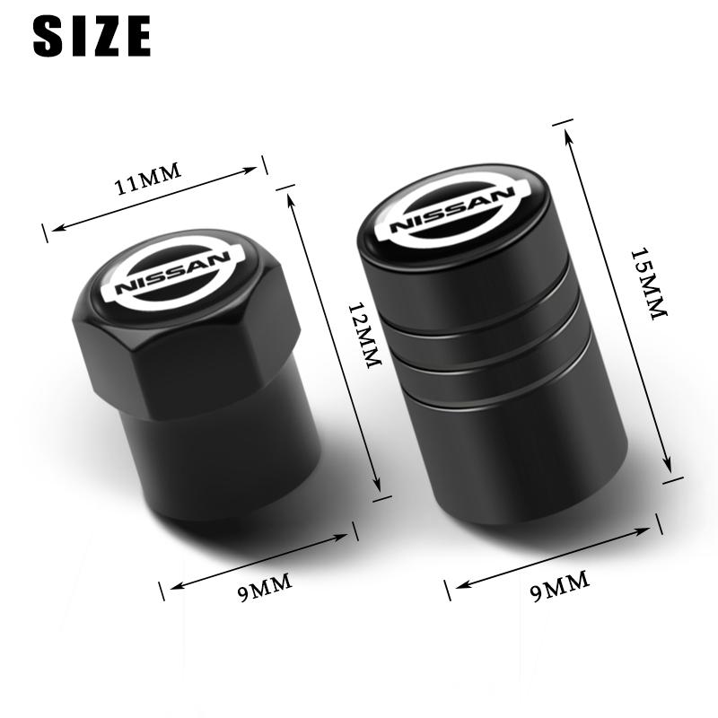 ATY1 4PCS Alloy Car Tire Valve Cover Air Cover Bolt Fixing Accessories For Nissan Nismo Almera Qashqai Juke Teana J32 Skyline X-Trail