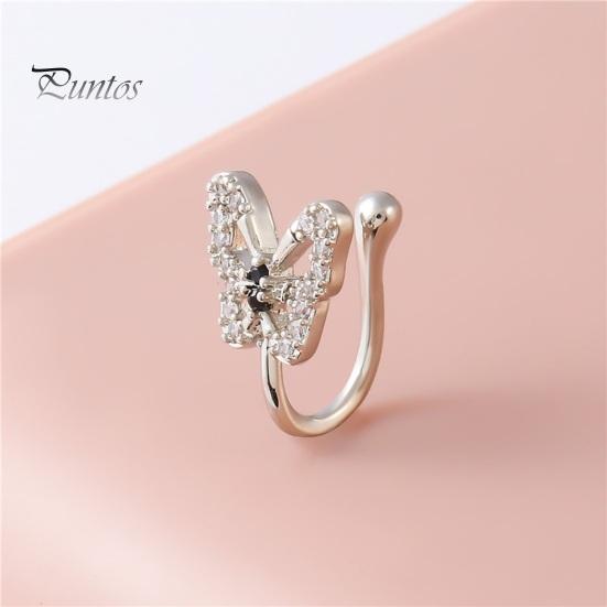 1 шт. U-образное накладное кольцо в носу в форме бабочки, шпилька для носа, блестящие стразы, инкрустированные непирсингом, зажим для носа, ювелирное изделие, подарок