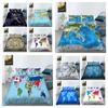 2023 Новый стиль, пододеяльник, карта, домашние покрывала, мультяшный королевский размер, постельное белье, комплект постельного белья с 3D принтом для мальчиков и девочек-подростков