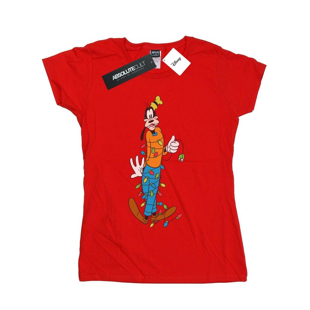 Disney Womens/Ladies Goofy Christmas Lights Cotton T-Shirt