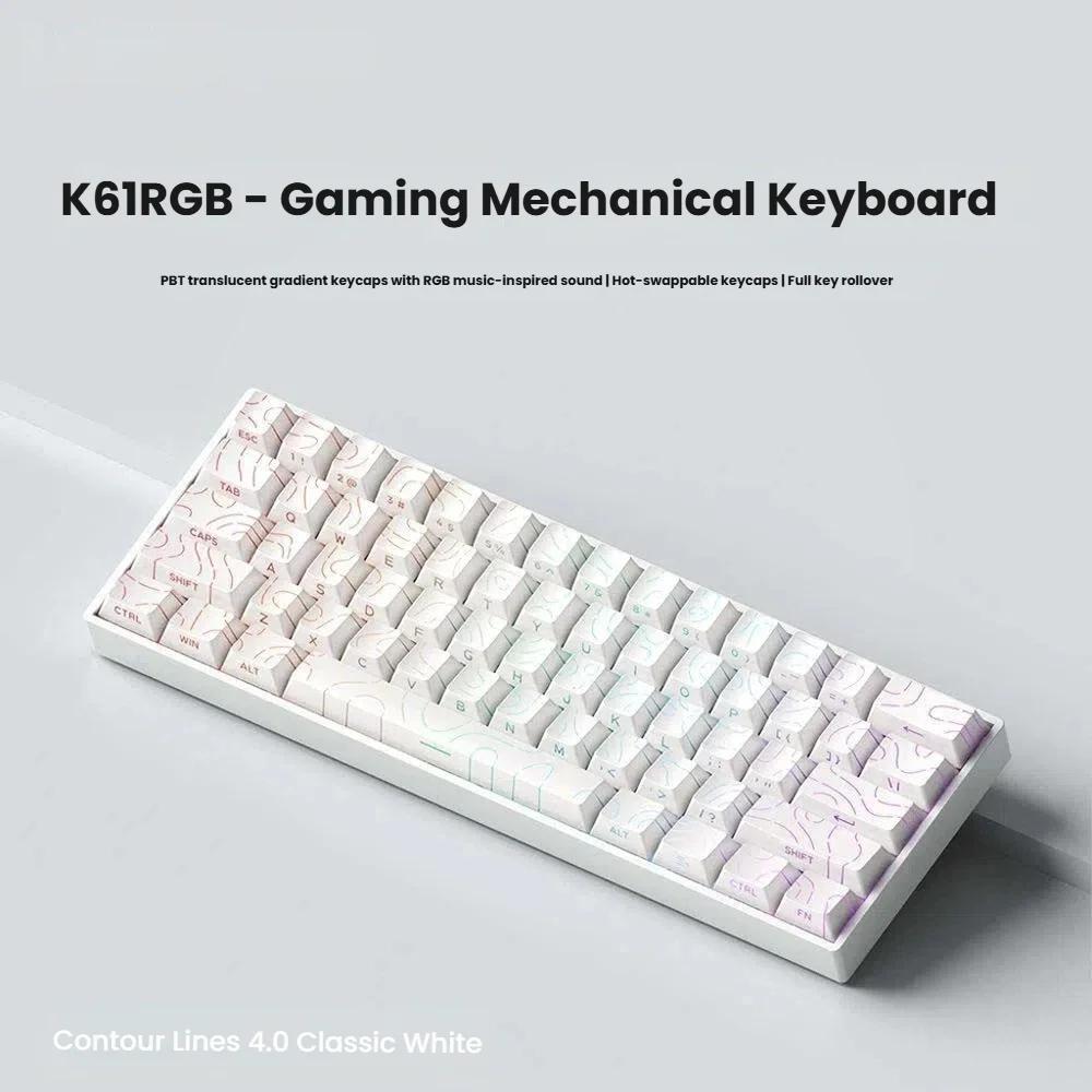 2026 Новая K61 USB Мини Механическая Игровая Проводная Клавиатура Сменные Механические Переключатели Отсоединяемый Кабель