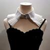 White Shawl Ruffle Detachable Stand Collar Solid Color Ladies Pleated Shirt Fake Collar Neckwear Female Decorative Neck Collar