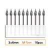10PCS 3x6mm  Carbide Burrs Rotary Drill Grinder Carving Bit Double Cut Hand Tools Power Tool Accessories Household Supplies
