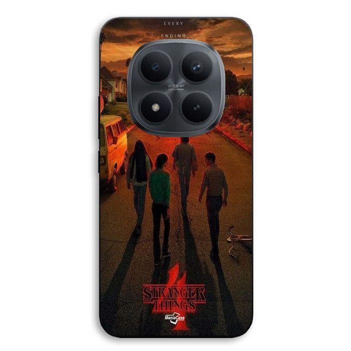 Coque pour téléphone - MANIACASE - Xiaomi Redmi Note 15 Pro 5G - Silicone TPU - Noir - Stranger Things Saison 4