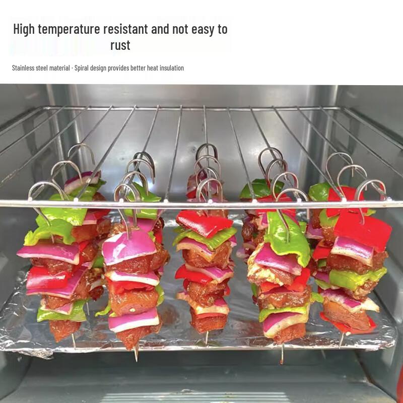 ZISIZ Stainless Steel BBQ Hanging Skewers