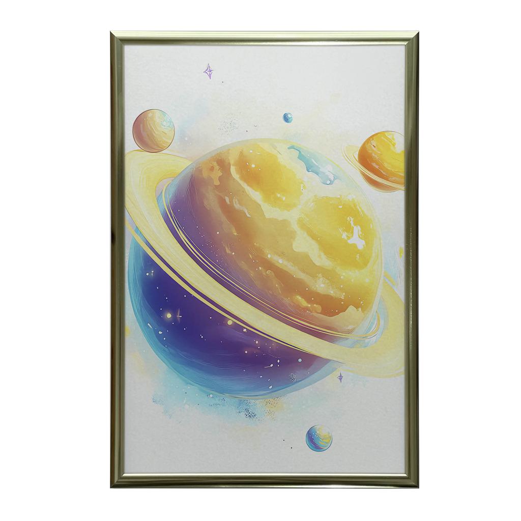 Постер Космическая Гармония Постер Космическая Гармония, 30X40 См, Алюминиевая Золотая Рама, Матовая Бумага 230 Г/м²