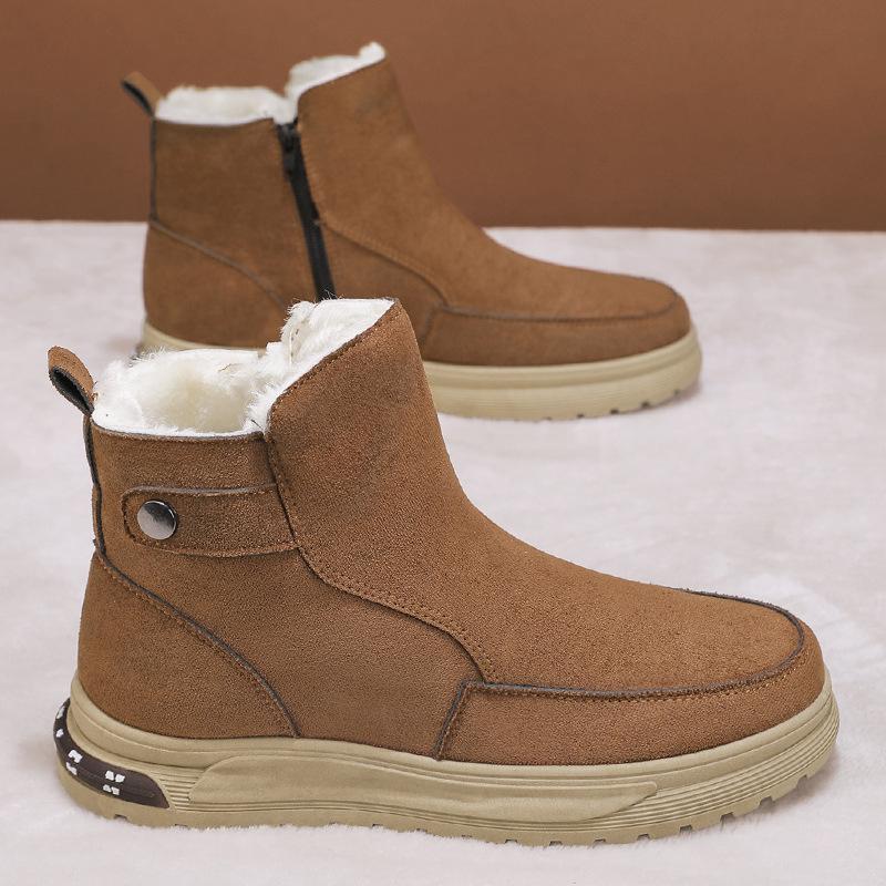 Winter High-top Men's Shoes Fleece Thickened Cotton Boots Fashion Snow Boots Casual Cotton Shoes Fur Integrated Martin Boots