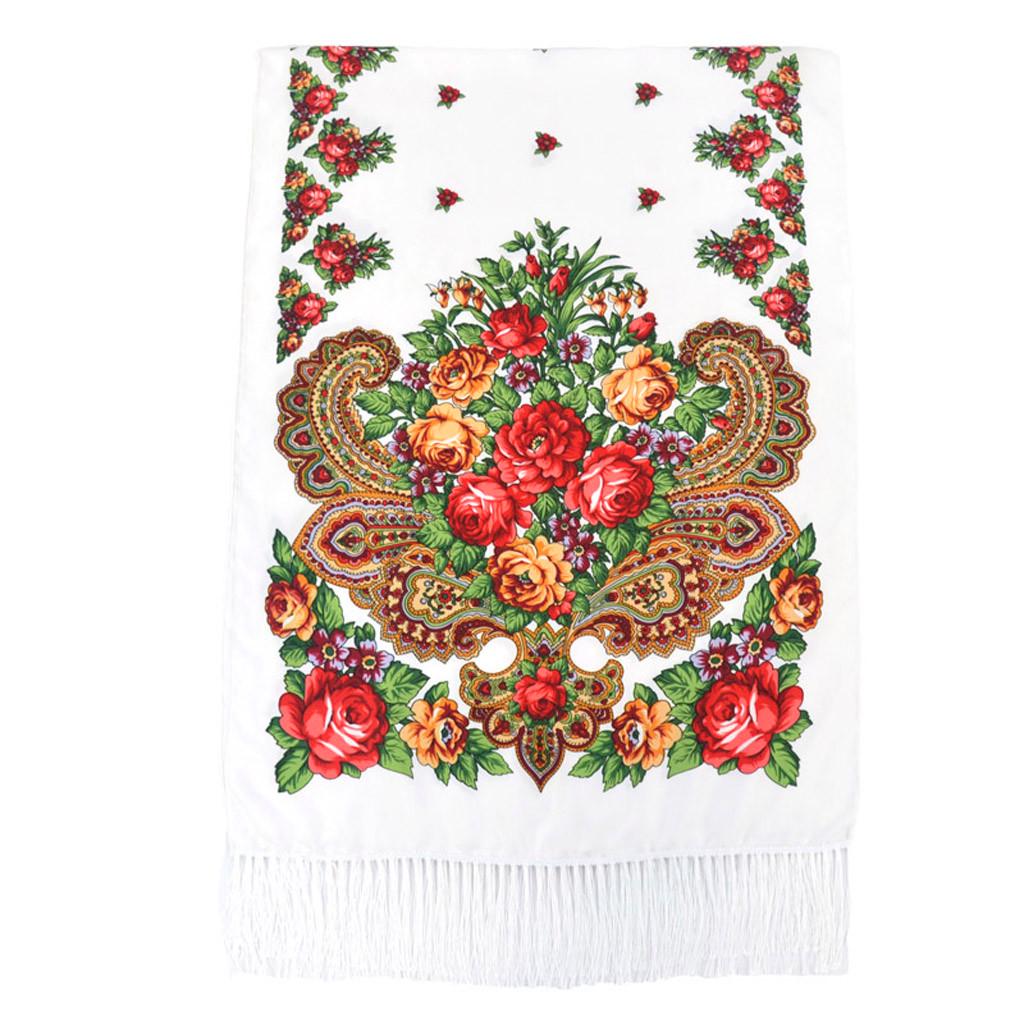 Women Lady -Custom Print tie Tassel Square Scarf Wrap Shawl Travel Scarve