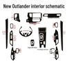 16-19 Outlander Interior Carbon Fiber Stickers: Console, Gear Shift, Window Lift