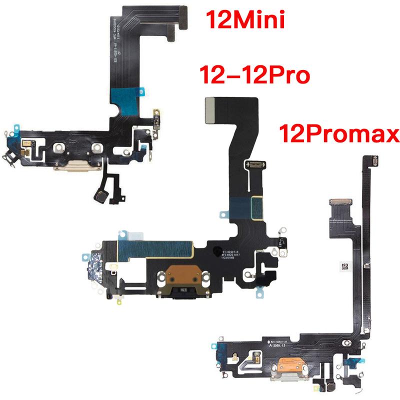 Charging Port Flex Replacement For iPhone 11 12 Mini Pro Max USB Charger With Microphone Connector Flex Cable