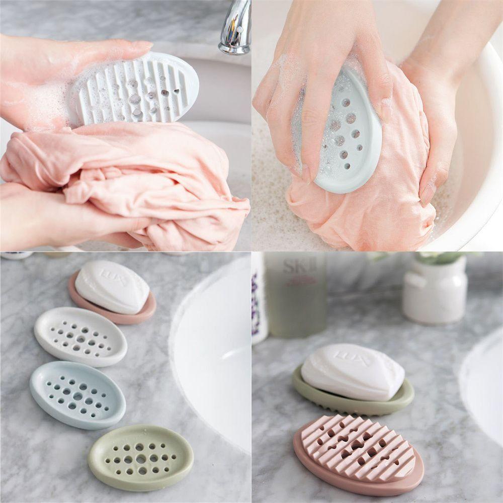 Non-slip Soap Container Tray Case Bathroom Storage Plate Soap Dish Soap Holder Storage Box