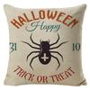 Halloween Pillow Cover Linen Pumpkin Text Sofa Cushion Cover Home Living Room Waist Cushion