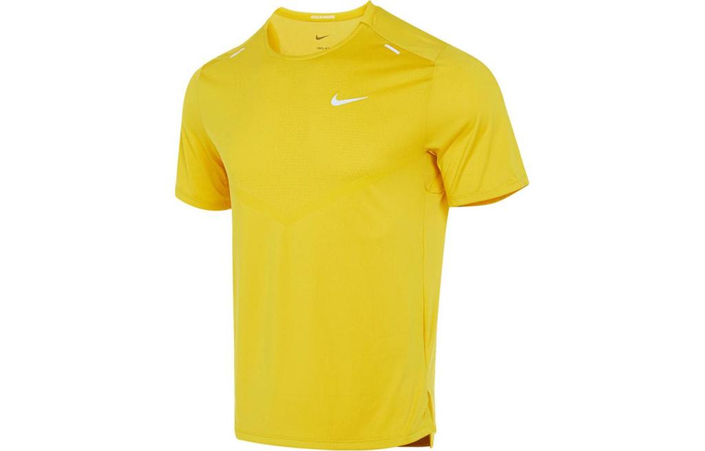 Nike T Shirts Men's Yellow Crew Neck Moderate Straight Fit CZ9185-709