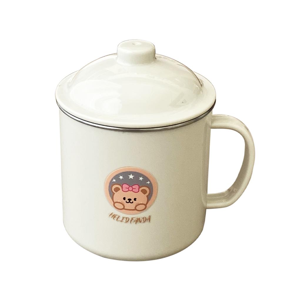 Милая чашка для воды с рисунком для ребенка, тамблер из нержавеющей стали 304, прочная кружка для питья с крышкой 410 мл, съемная кофейная кружка