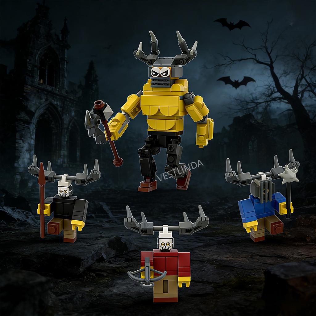 99 Ночной Лесной Монстр Строительные Блоки Игрушка Модель для Сборки Декоративные Украшения Головоломки Игрушки ручной работы Хэллоуин Рождественские Подарки