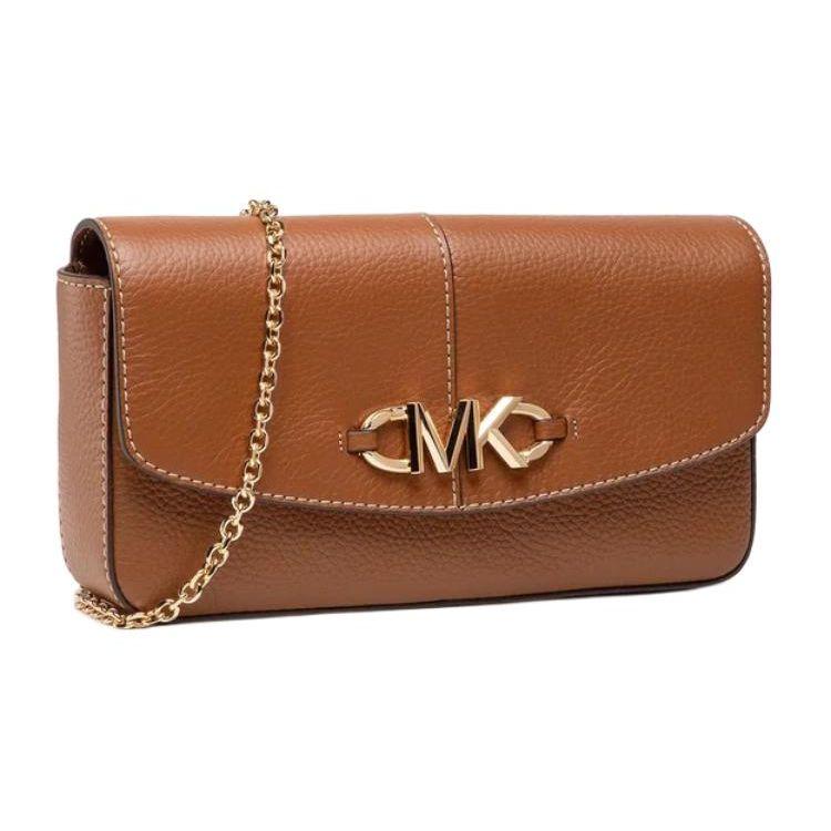 Michael Kors Классическая кожаная однотонная сумка-клатч Женская сумка через плечо Коричневая 30T1GZYC3L-LUGGAGE