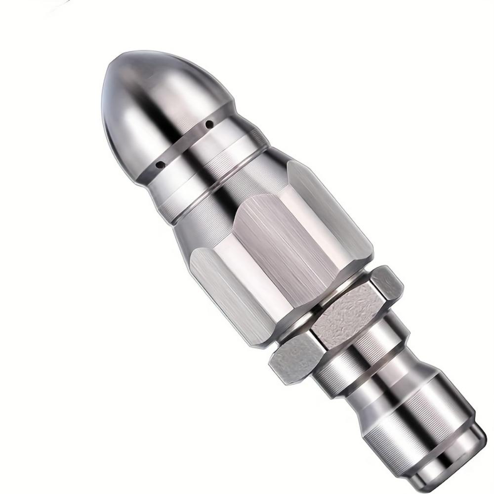 Насадка для прочистки канализации высокого давления из нержавеющей стали, 1 шт., быстроразъемная вращающаяся распылительная головка для удаления засоров на 1/4 дюйма