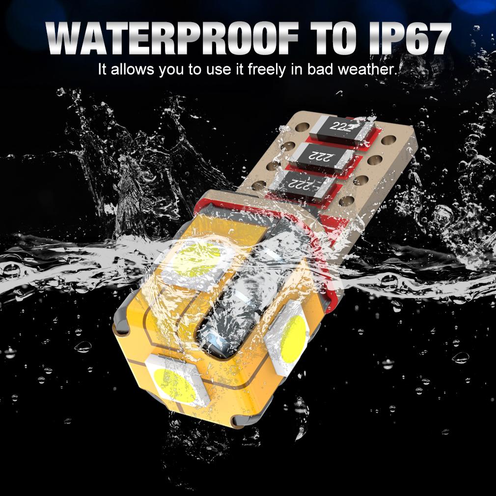 2 шт. Светодиодные лампы T10 Автомобильные огни Белый 168 501 W5W Canbus Светодиодная клиновидная 3030 5SMD Внутренний купольный свет для чтения Подсветка номерного знака Сигнальная лампа 12 В 6000 К