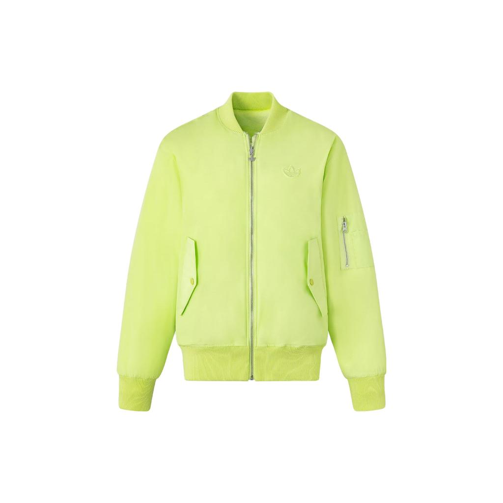 adidas Оригиналы BOMBER Двусторонние меховые бомберы и пальто Мужские Pulse Кислотный оранжевый зеленый JE6123