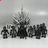 MOC Кирпичи Череп Железный Меч Скелет Посланник Сундук Шлем Король Магический Вращающийся Трон Клетка Строительные Блоки Детские Игрушки Куклы