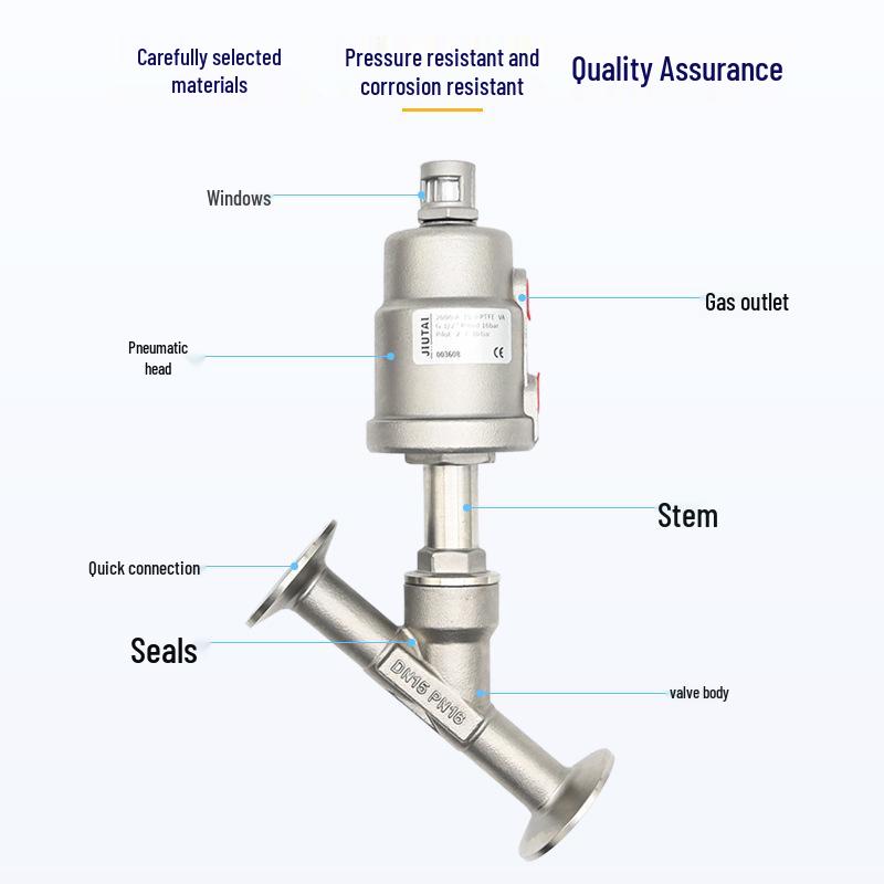 304 Stainless Steel Pneumatic Quick-Connect Steam Clamp Angle Seat Valve