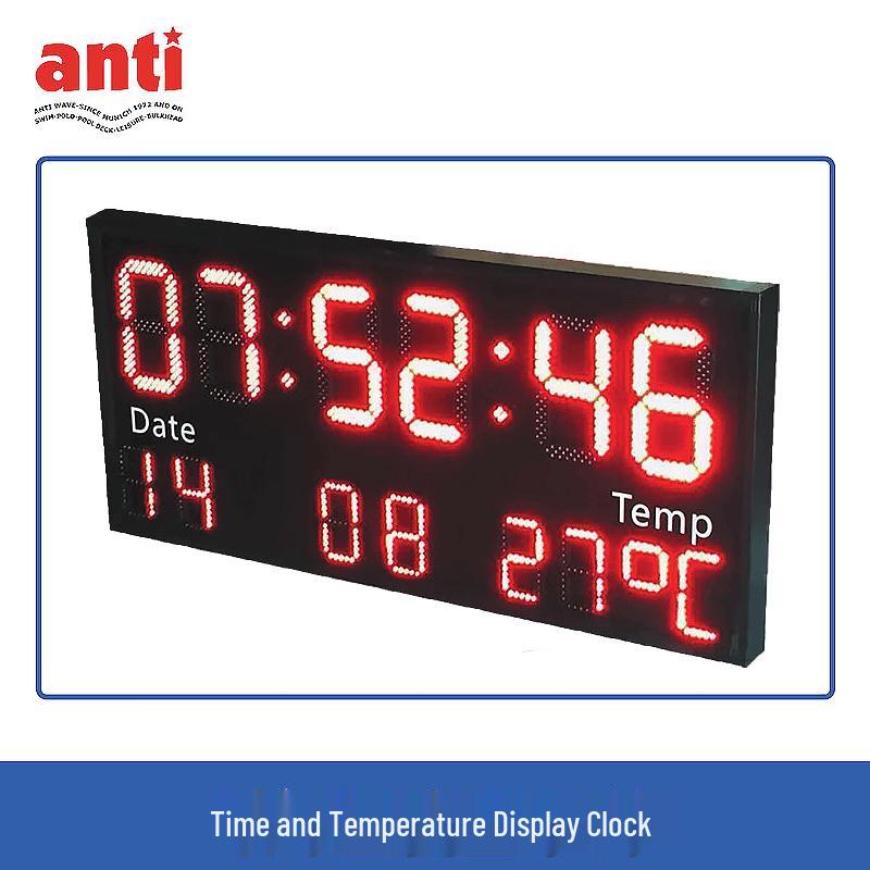 Andy Swimming Time and Temperature Display Clock
