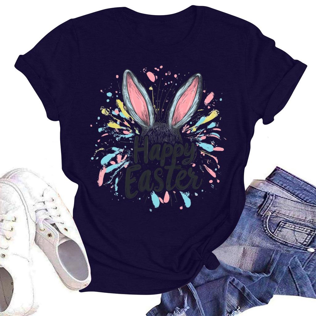 Женская повседневная свободная футболка с принтом, круглый вырез, пуловер, короткий рукав, топ