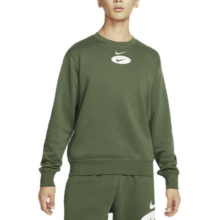 Nike Толстовки Мужские Прочный Зеленый Круглый Вырез Утепленные Другое DM5461-326