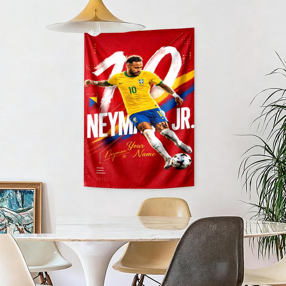 Neymar Jr Soccer Artwork Aesthetic Tapestry Rustic Farmhouse Suitable For Dorm Wall Reading Corner Balcony Indoor Boho Decor Gift For New Home