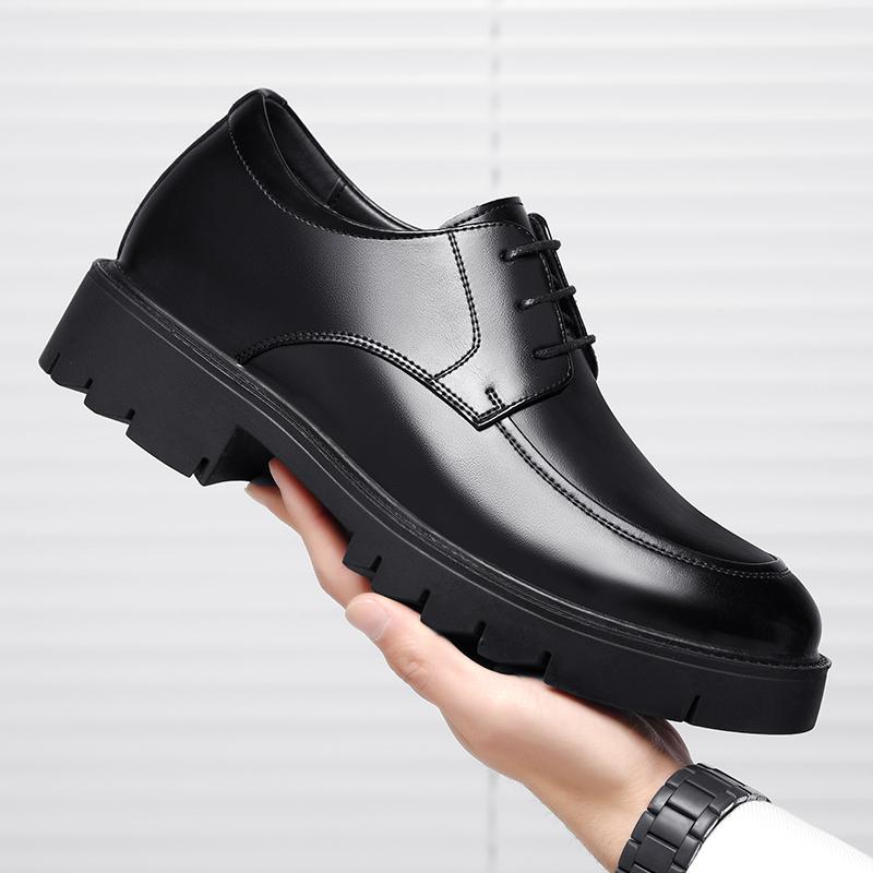 8-10cm Height Increasing Shoes for Men Summer Autumn Inside High Shoes Men's Hollow Business Dress Men's Elevator Leather Shoes