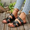 Large Size Platform Sandals Women's Summer 2025 New Velcro Flat Ground Bright Slippers Women
