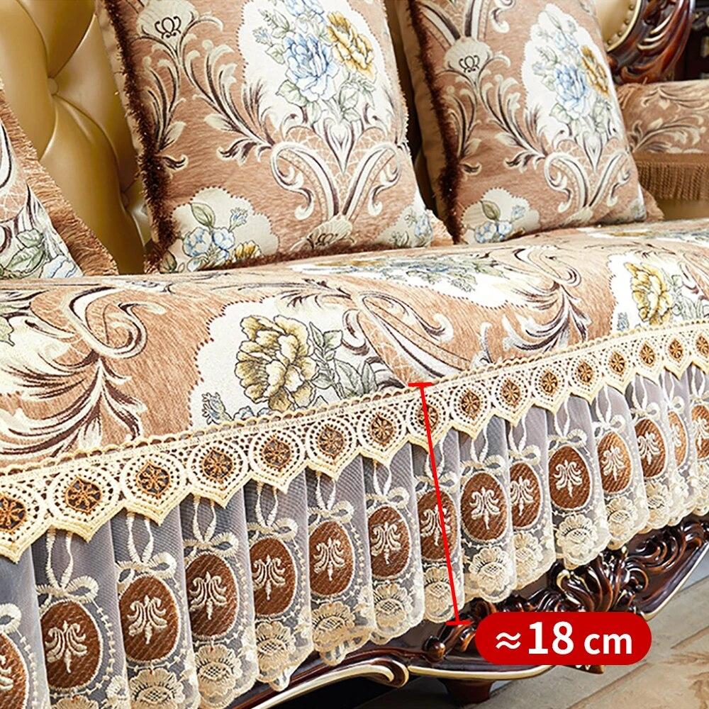 Роскошный чехол для дивана в стиле ретро в европейском стиле, противоскользящий чехол для четырех сезонов, универсальный секционный чехол для дивана, защитные чехлы для мебели