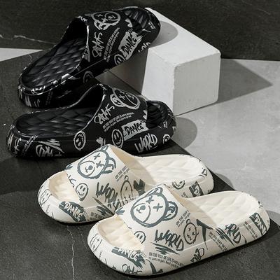 Guochao шлепанцы с медведем, наступившим в дерьмо, летние домашние сандалии на толстой подошве, для улицы, TEMU