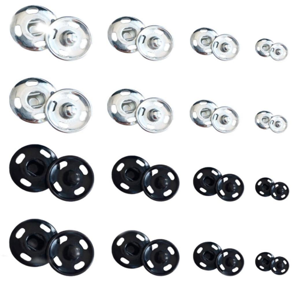 180PCS Sew On Snaps Button, Metal Snaps Fastener Press Studs Snap Fastener for Bag Clothes DIY Craft, 8mm/10mm/12mm/15mm