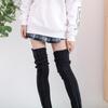 Women Warm Over Knee Socks Winter Knit Thigh-High Stockings Warm Kawaii Braided Knitted Long Stockings For Girls Woman