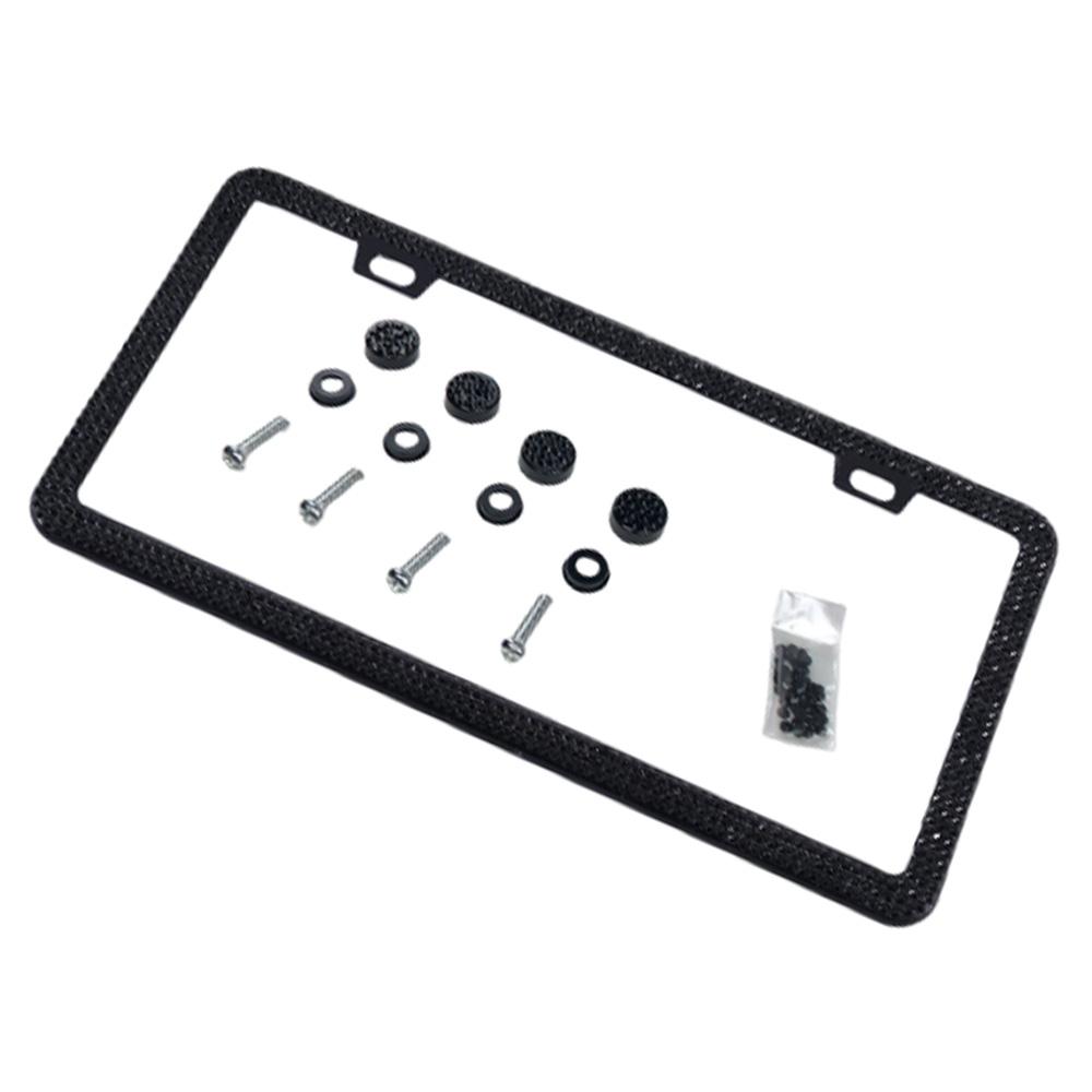 Black and White New ultra-thin License Plate Frame Cover Holder Accessories Crystal and Stainless Steel