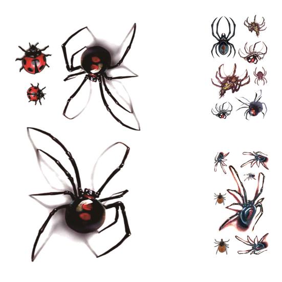 Водонепроницаемая наклейка-татуировка с 3D-эффектом, ультратонкая, модная, временная, паучья, наклейка для боди-арта унисекс