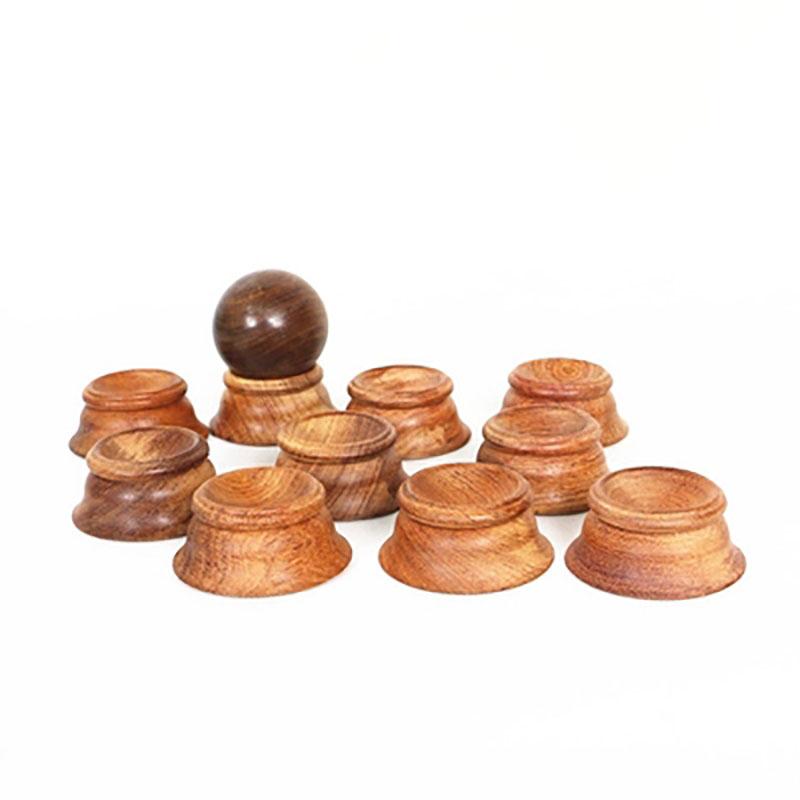 Solid Wood Decoration for Gourd Base, Walnut Base, Crystal Ball, Circular Stone Base, Wooden Pallet, Stationery