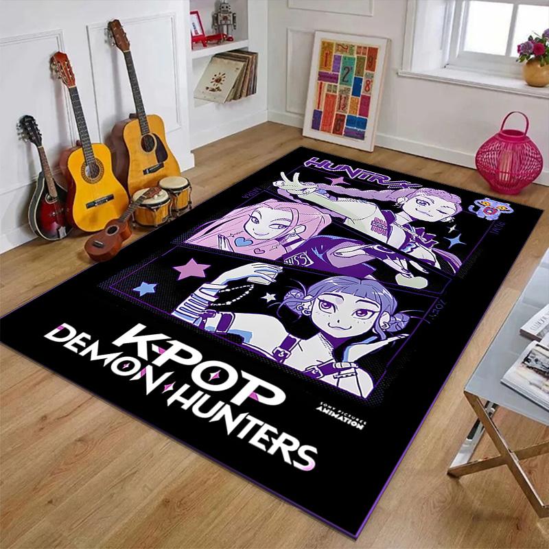 1pc KPop Demon Hunters30 Design Printed Area Rug Carpet for Bedroom Living Room Home Decor Rugs Mat Non Slip Mat Rug for Bedside