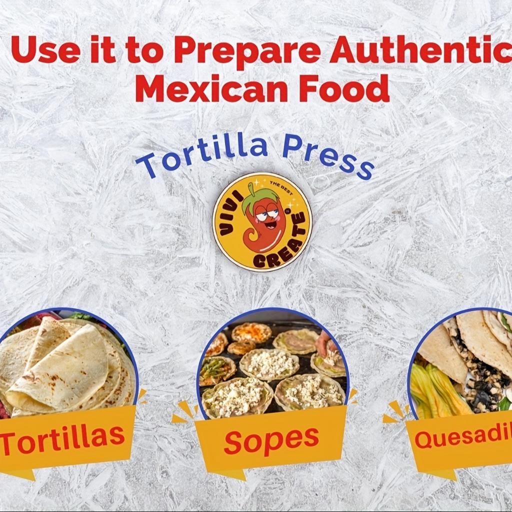 1pc Vivicreate Tortilla Press,Tortilla Maker, Dough Press,Flour Tortilla Press, Rotis Press, Quesadilla,Tortilla Makers