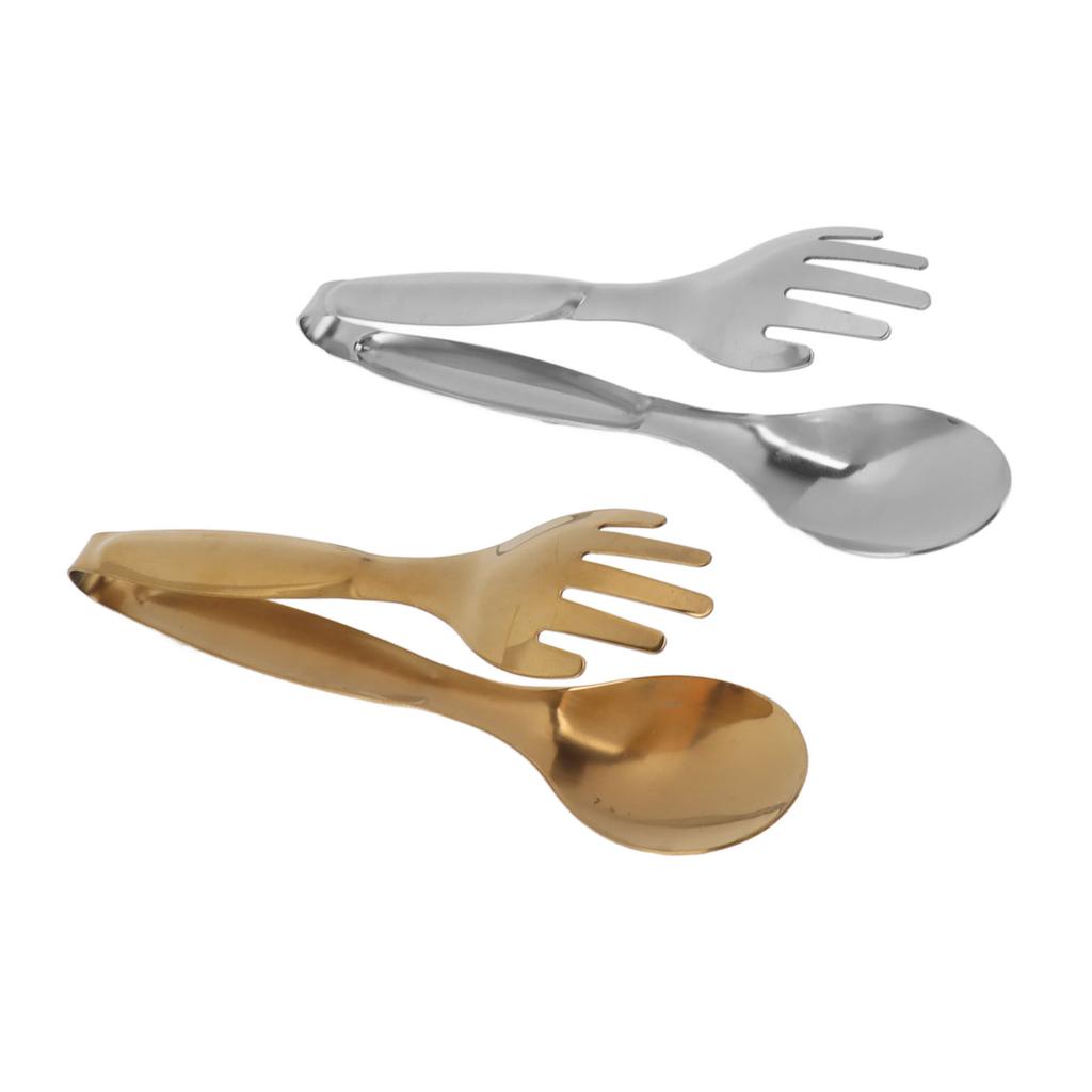 2 шт. Ложка Вилка Щипцы Маленькие сервировочные щипцы Нержавеющая сталь Зажим для еды Салатные щипцы для выпечки Буфет Кухонные аксессуары