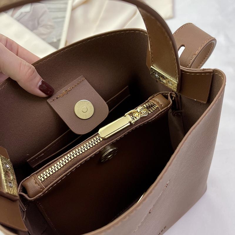 Women Bag Handbag Simple Fashion Shoulder Bag Luxury Messenger Bag PU Leather Bucket for Women Brand Crossbody