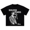 singer Bruno Mars portrait graphics 100Cotton Tshirt Unisex 2026 New Summer Hip hop unisex Short sleeve casual shirt fan gifts