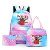 3Pcs/Set Chainsaw Man Kawaii Casual School Bag Colorful Backpack Set Girl with Lunch Bag for Women Student Teenager Rucksack Pencil Case