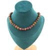Stones and Minerals. Necklace with Brazilian Ruby Beads and 8 Mm Wood. Steel Chain Necklace Women, Men. Customizable Size.